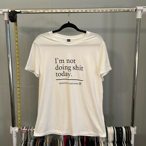 White graphic T-shirt